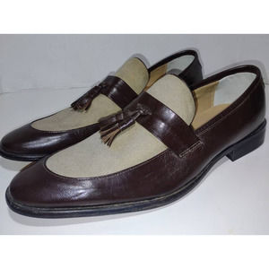 Giorgio Brutini Mens Mccord Loafer Shoes Brown Beige Leather Slip-On 10 New